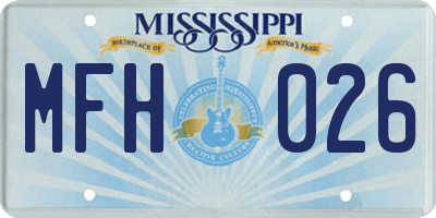 MS license plate MFH026
