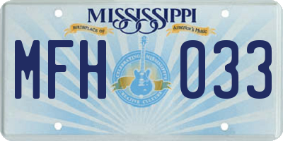MS license plate MFH033