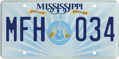 MS license plate MFH034