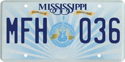 MS license plate MFH036