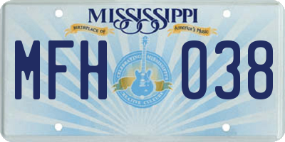 MS license plate MFH038