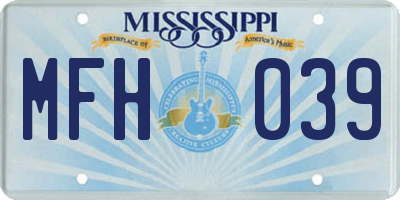 MS license plate MFH039