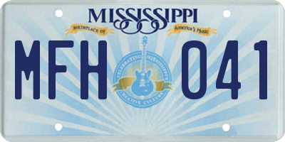 MS license plate MFH041