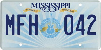 MS license plate MFH042