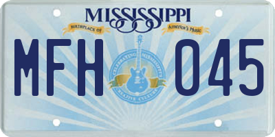 MS license plate MFH045