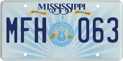 MS license plate MFH063