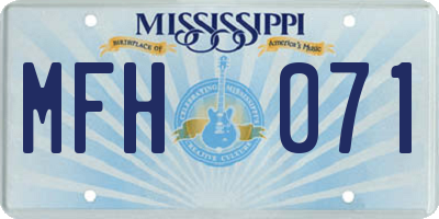 MS license plate MFH071