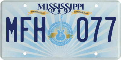MS license plate MFH077
