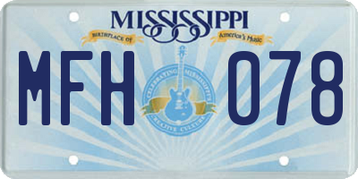 MS license plate MFH078
