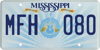 MS license plate MFH080