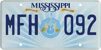 MS license plate MFH092