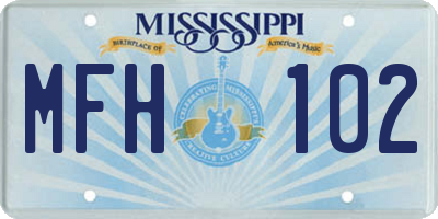 MS license plate MFH102