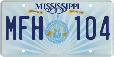 MS license plate MFH104