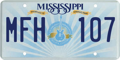 MS license plate MFH107