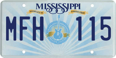 MS license plate MFH115