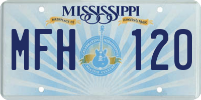 MS license plate MFH120