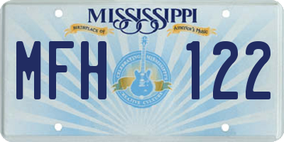 MS license plate MFH122