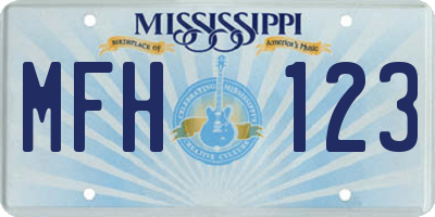 MS license plate MFH123