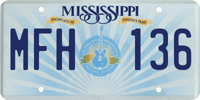 MS license plate MFH136