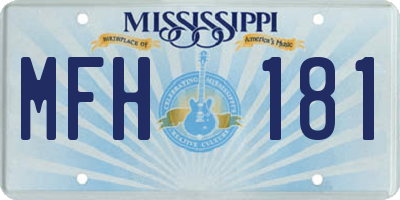 MS license plate MFH181