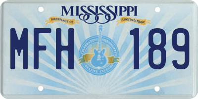 MS license plate MFH189