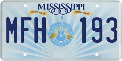 MS license plate MFH193