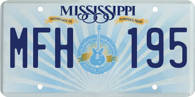 MS license plate MFH195
