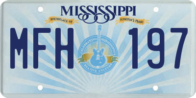 MS license plate MFH197