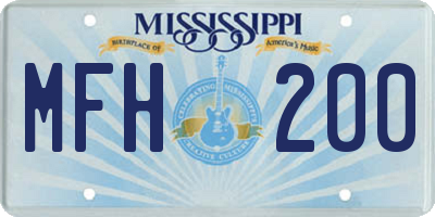 MS license plate MFH200