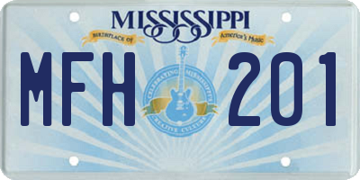 MS license plate MFH201