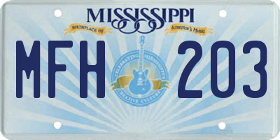 MS license plate MFH203