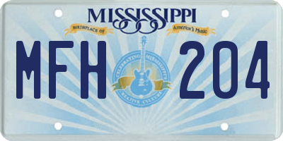 MS license plate MFH204