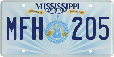 MS license plate MFH205
