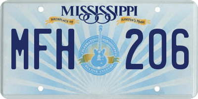 MS license plate MFH206