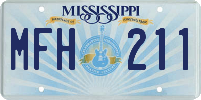 MS license plate MFH211