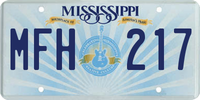 MS license plate MFH217