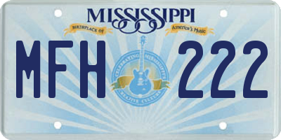 MS license plate MFH222