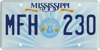 MS license plate MFH230