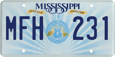 MS license plate MFH231