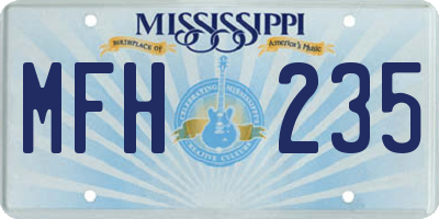 MS license plate MFH235