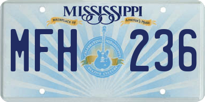 MS license plate MFH236