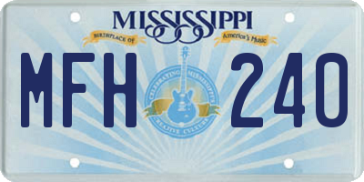 MS license plate MFH240