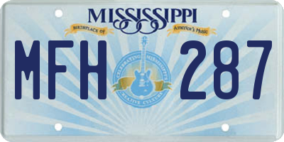 MS license plate MFH287