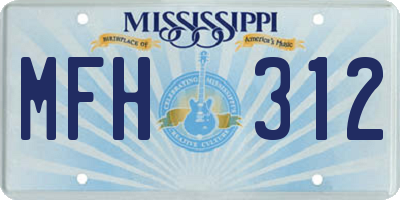 MS license plate MFH312