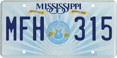 MS license plate MFH315