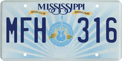 MS license plate MFH316