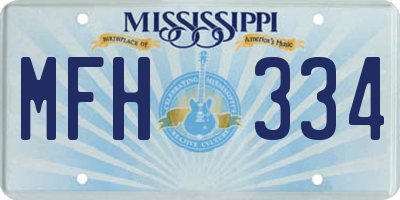 MS license plate MFH334