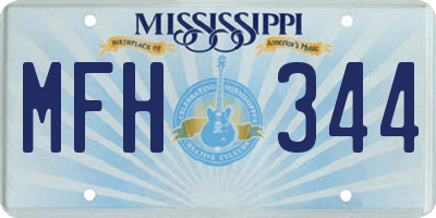 MS license plate MFH344