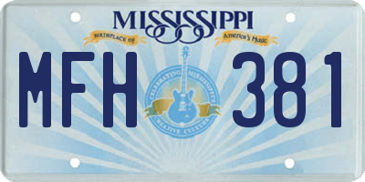 MS license plate MFH381