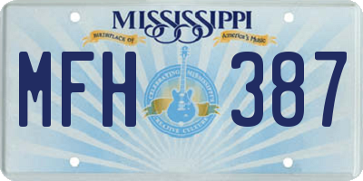 MS license plate MFH387